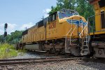 UP 4458 trails on an intermodal